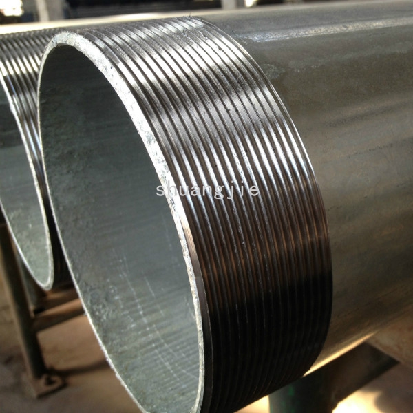 Threading steel pipe